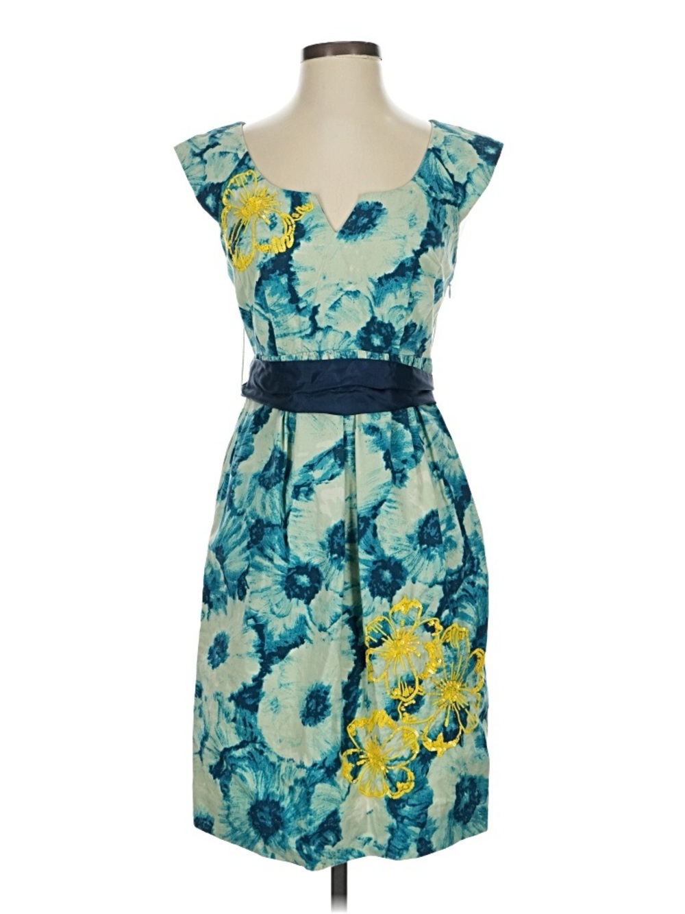 Floreat for Anthropologie Knotted Poppies Sequin Accent Sheath Dress size 2